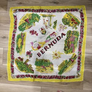 Vintage Bermuda Souvenir Scarf Silk